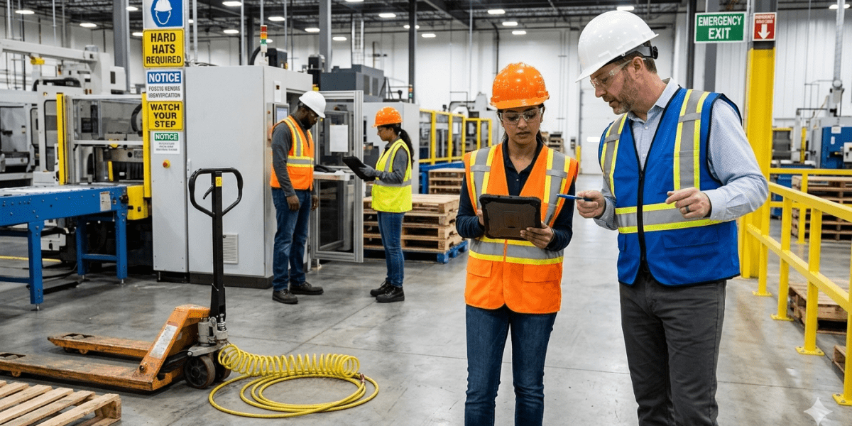 Professional hazard identification process in an industrial workplace